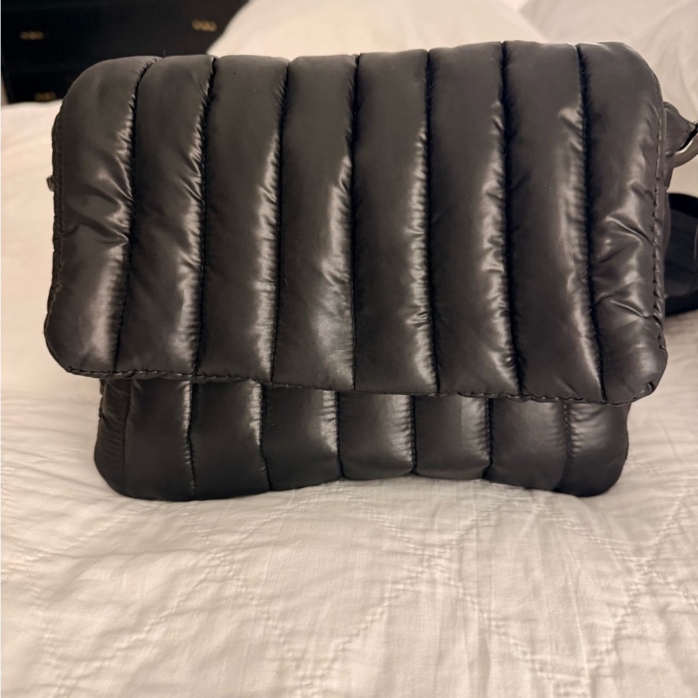 THINK ROYLN Black Quilted Puffer Crossbody Bag